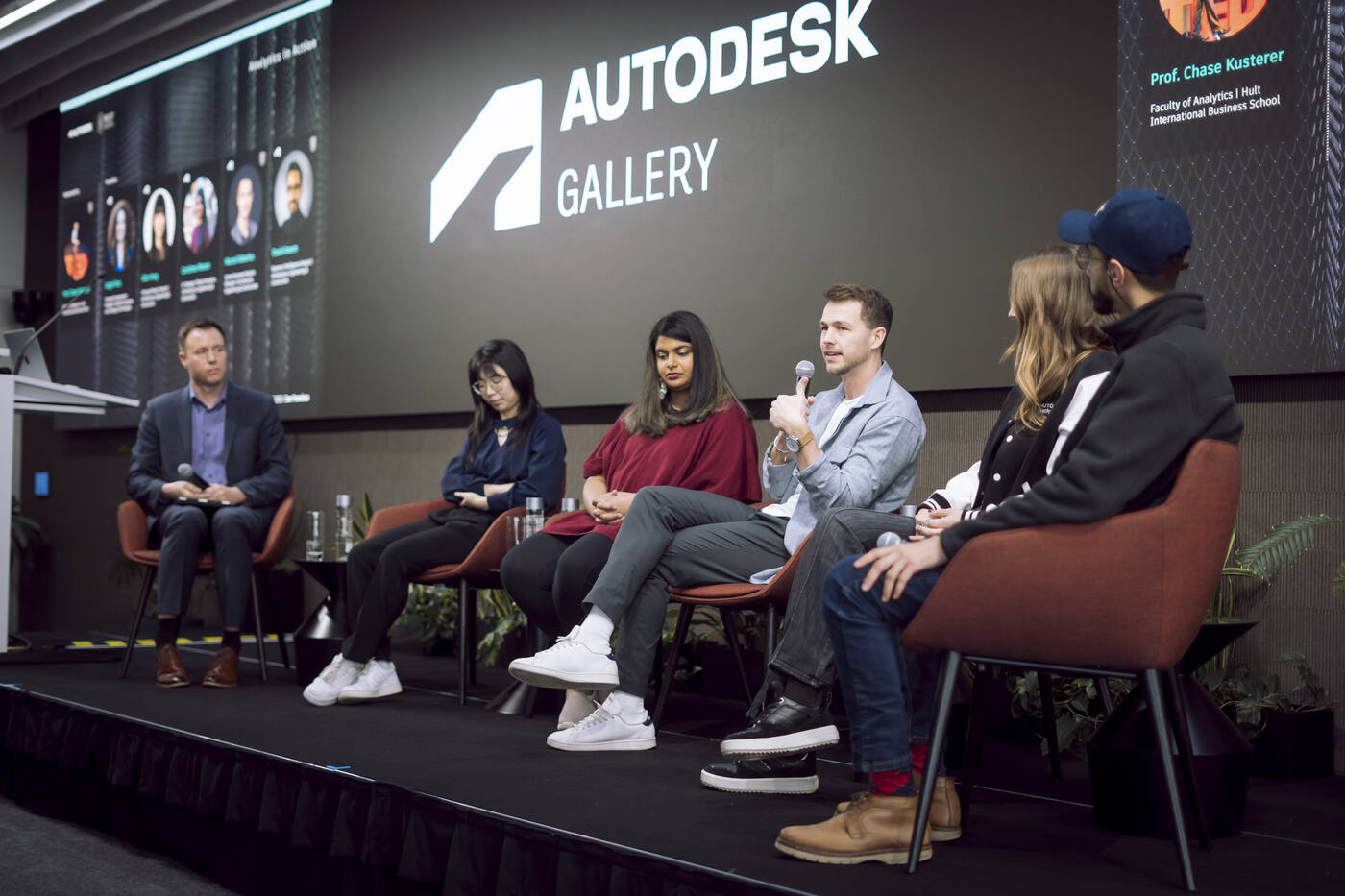 Panel on stage at the Autodesk Gallery