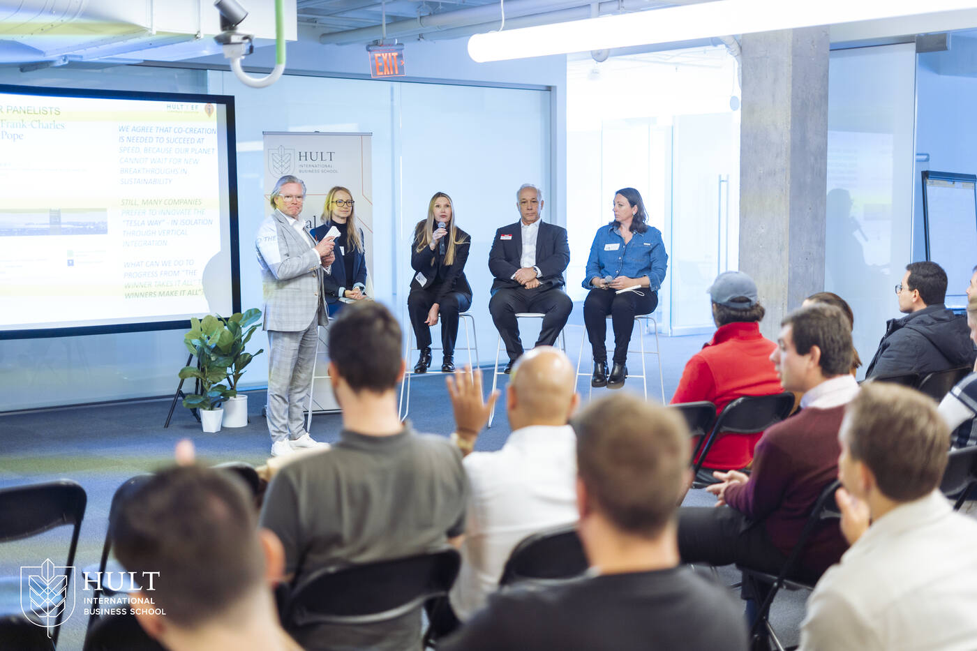 Employer panel in front of an audience