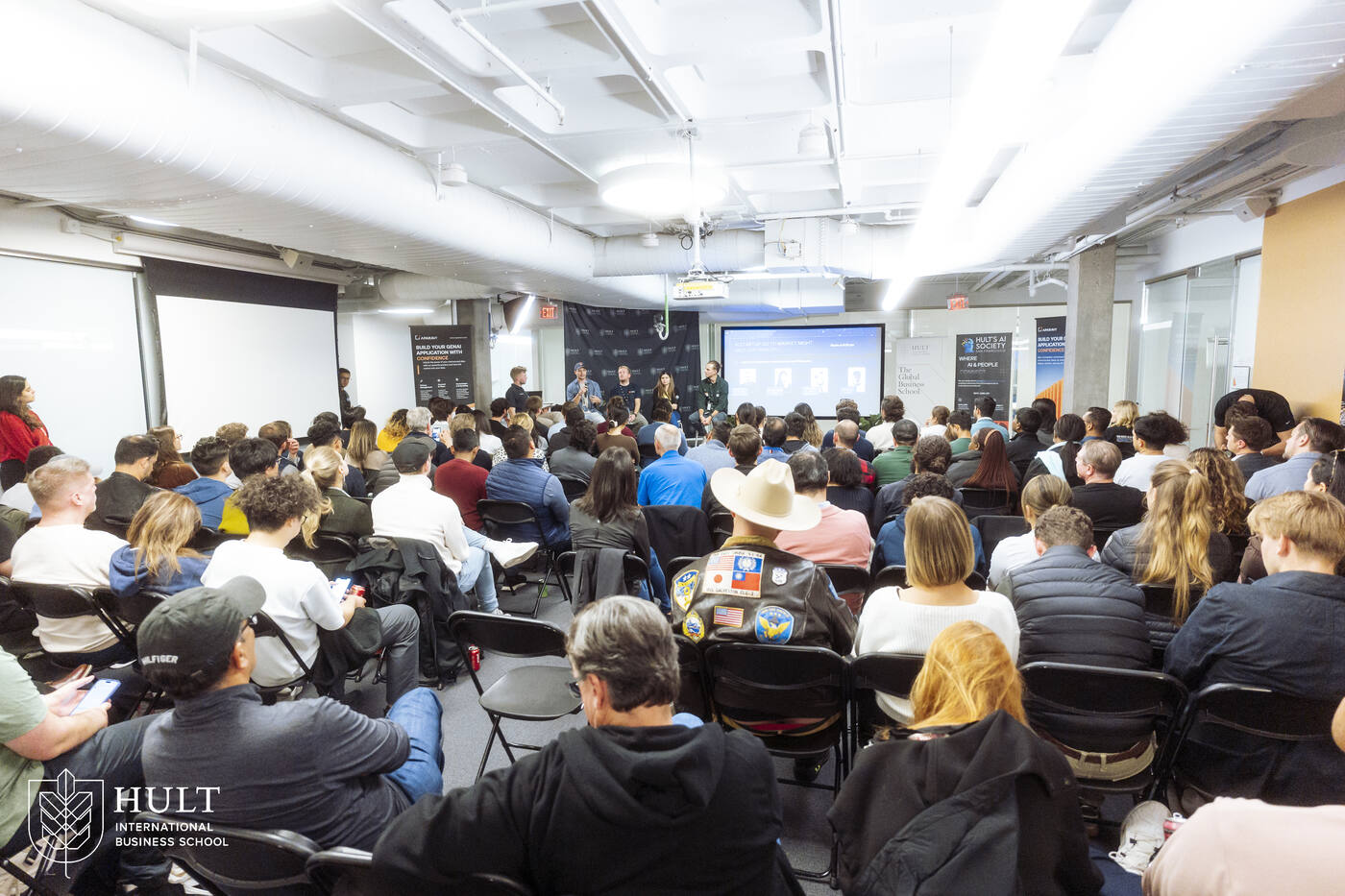 Full room at a Hult event