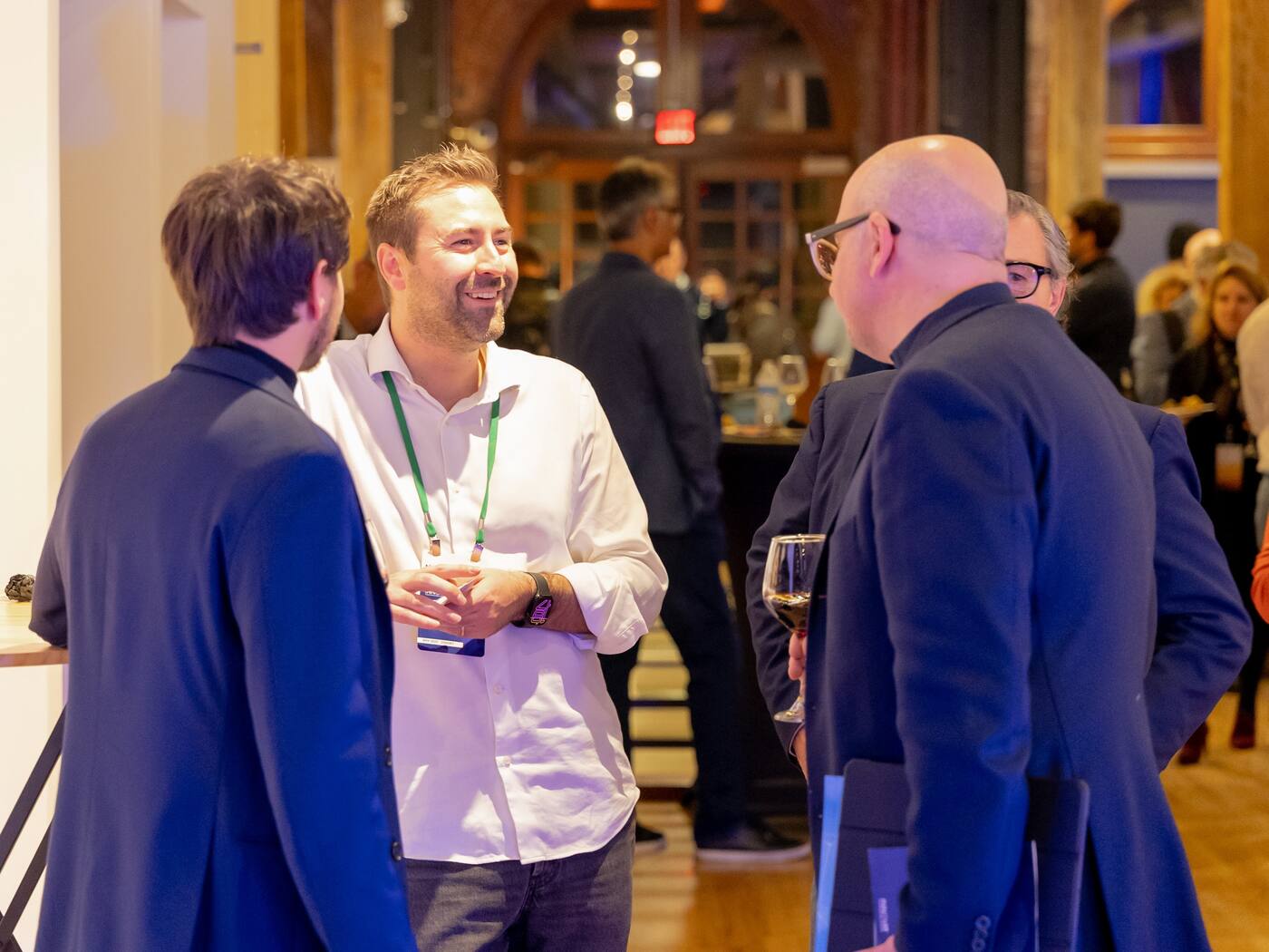 Guests talking at a networking night