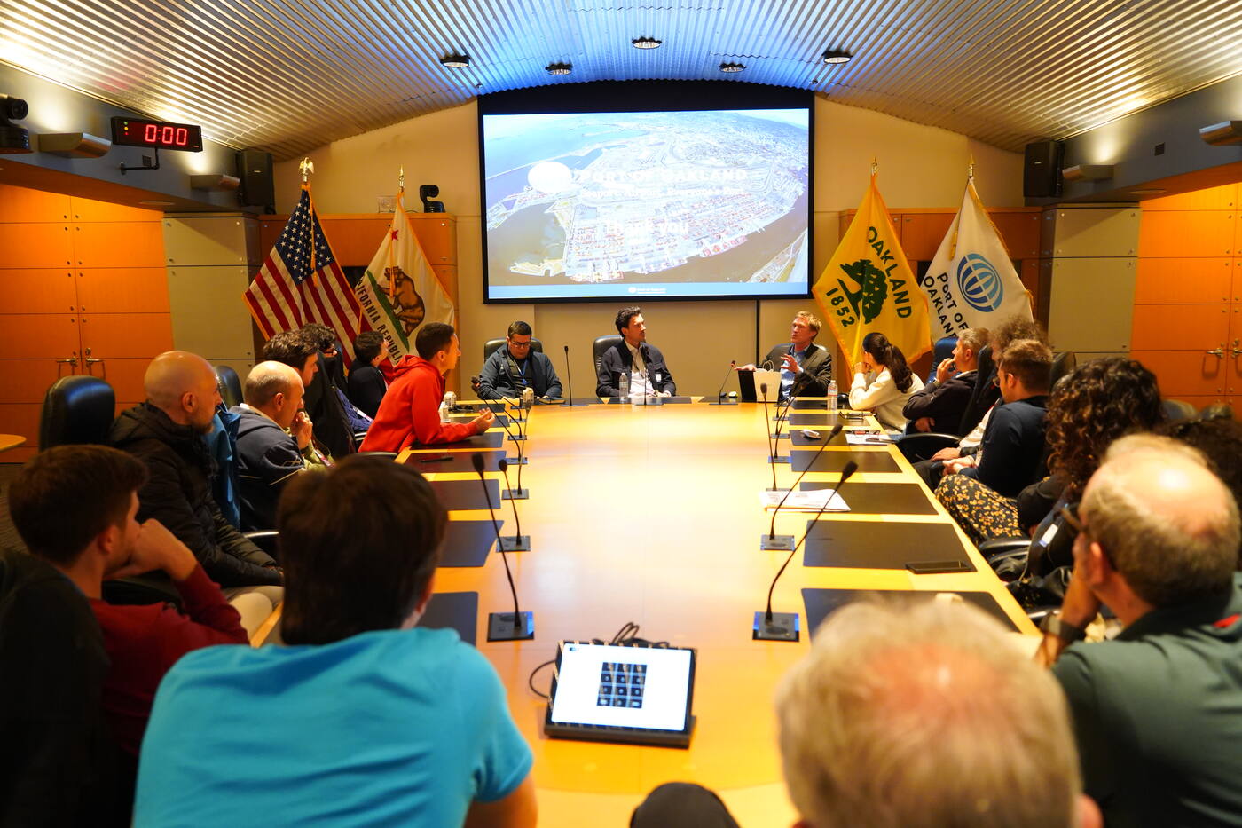 Executive roundtable in a council chamber