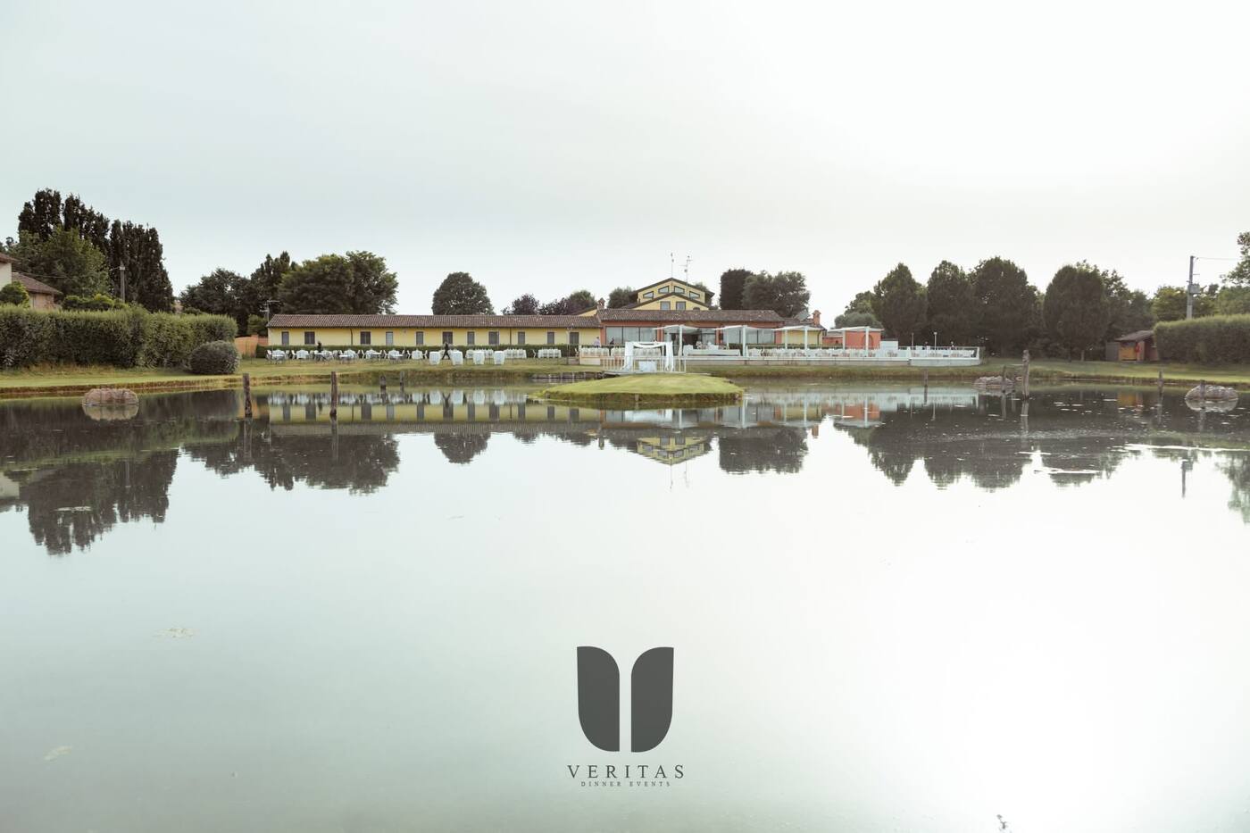 Lakeside venue at dawn