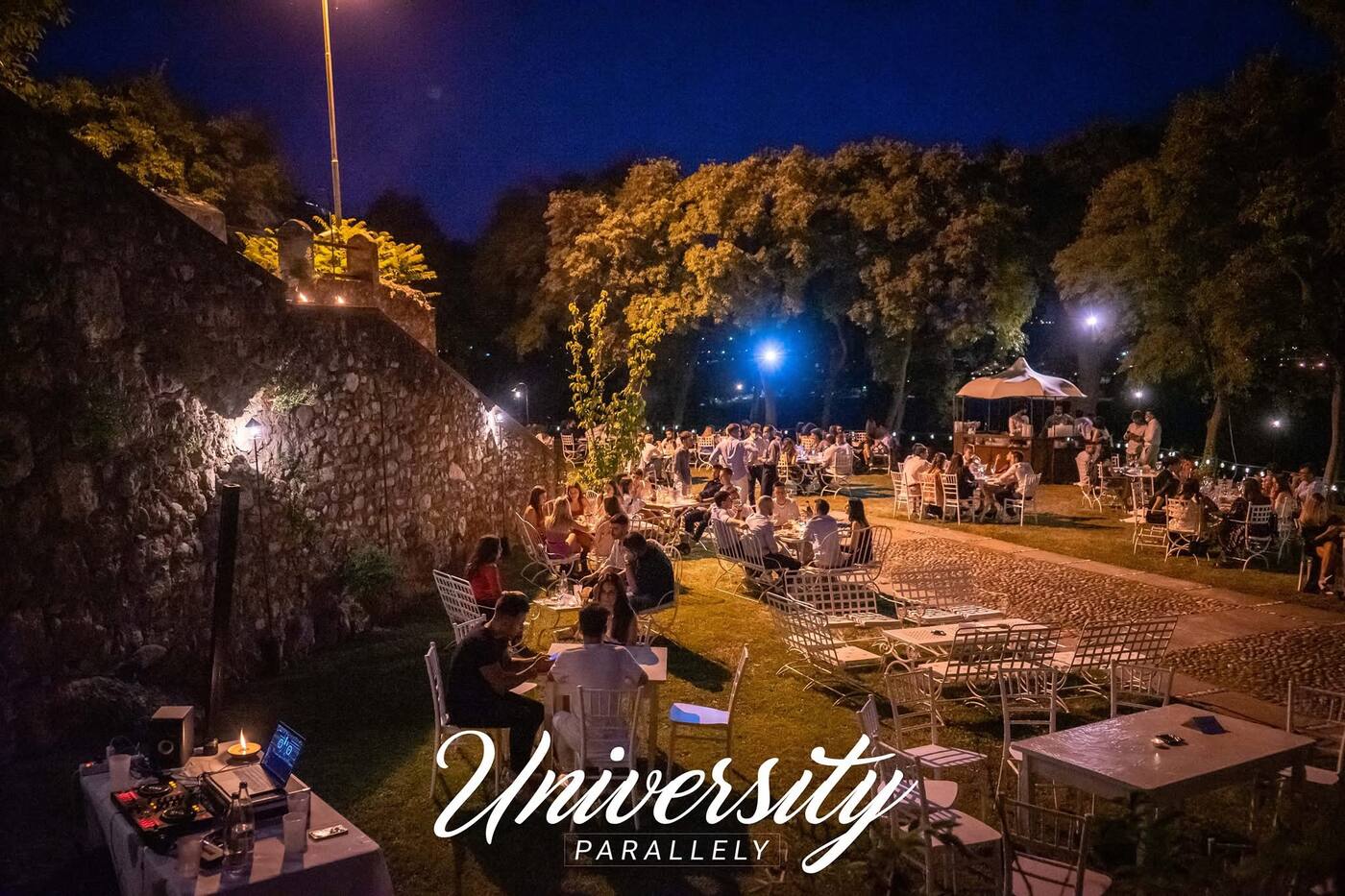 Night dinner under the trees